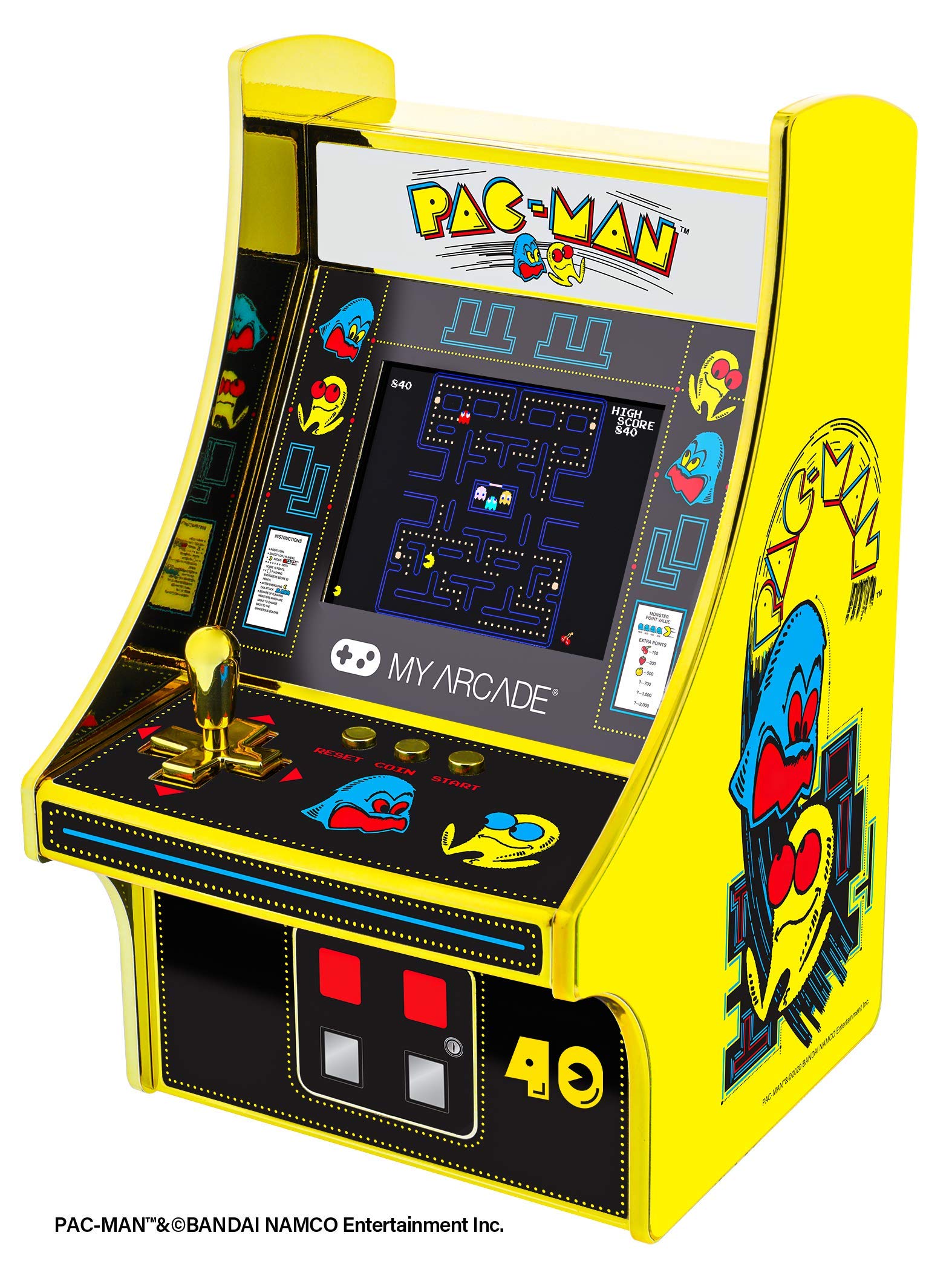 My Arcade Micro Player Pac-Man Édition 40e anniversaire Mini cabine rétro My Arcade Micro Player Pac-Man Édition 40e anniversaire Mini cabine rétro